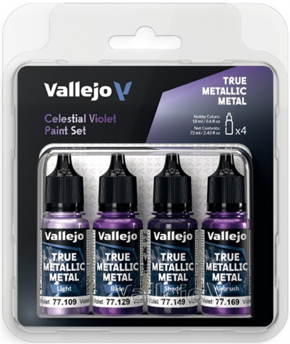 Vallejo: 77.262 - True Metallic Metal - Celestial Violet Paint Set (4)